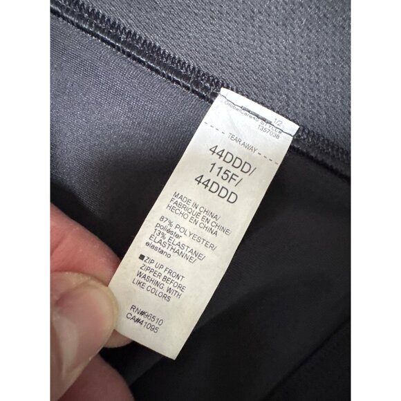 Under Armour Womens High CrossBack Support Zip Front Sports Bra 44DDD Black #1 P - Picture 5 of 8